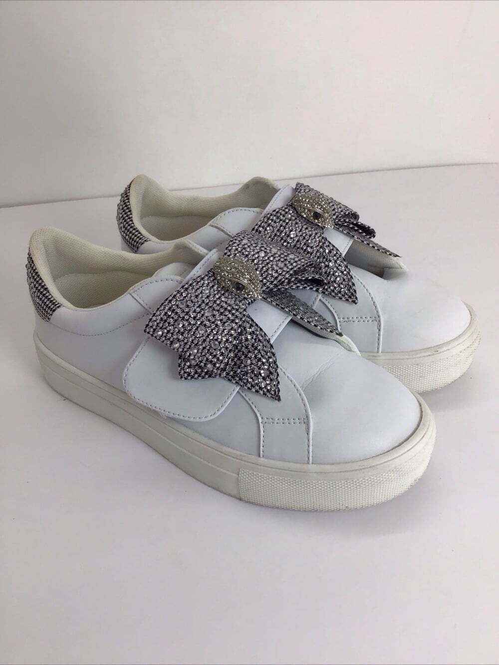 Kurt Geiger London Laney Mini Rhinestone Bow Ribbon sneakers White 36/US 5